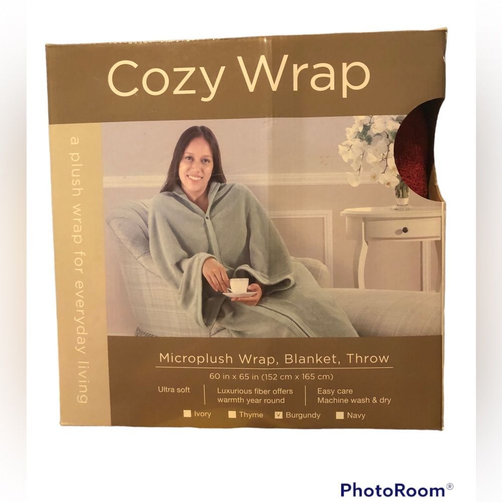 Cozy Wrap Microplush Blanket Throw Burgundy NIB